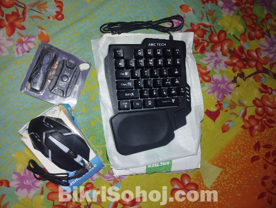 Mobile Gaming keyboard and mouse and adoptor